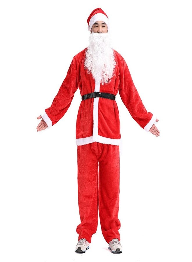 Lilone 5 Piece Santa Clause Christmas Day Costume & Fancy Dress | Jacket, Trouser, Belt Cap & Beard | Free Size (0 to 3) - Image 4